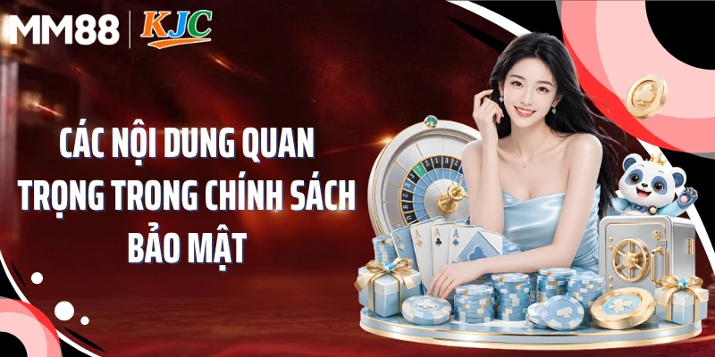 Các nội dung quan trọng trong chính sách bảo mật